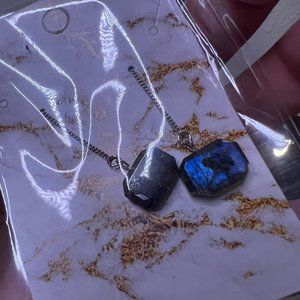 *NWT* - Estrella & Luna ✨ + 🌙  Blue Labradorite Crystal Gemstone earrings